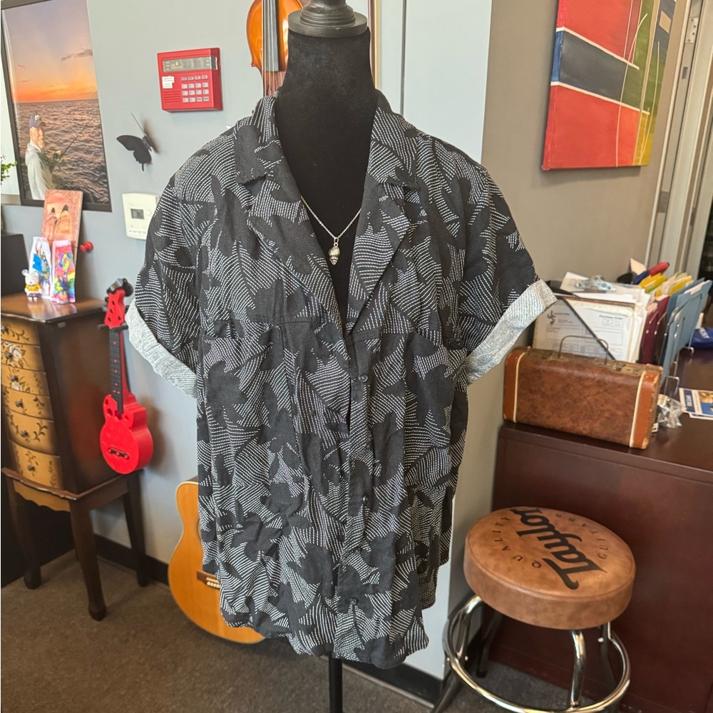 Universal Thread Monochrome Patterned Blouse XXL
